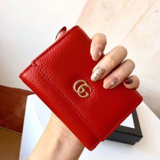 The hottest topic! Gucci GG Marmont replica leather tri-fold wallet gul40801