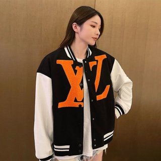 Rare Louis Vuitton☆Jacket Leather Embroidery Replica vuz74243