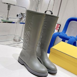 Attention ★ Fendi FF motif calfskin round toe boots replica fef69628