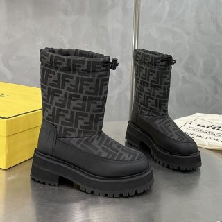 Rare Fendi Replica ★ FF Motif Signature Long Boots fet34980