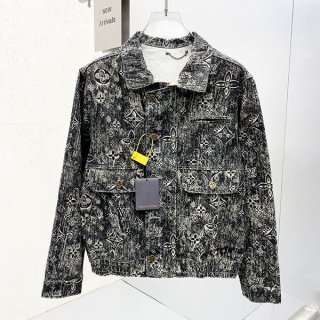 Rare Louis Vuitton Monogram Tailored Denim Jacket 1AATFV
