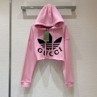 Very popular! Gucci x Adidas fake Trefoil cropped hoodie guz14228