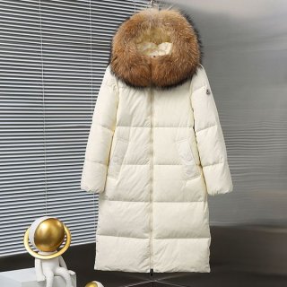 Moncler fur down jacket replica long style mol12639