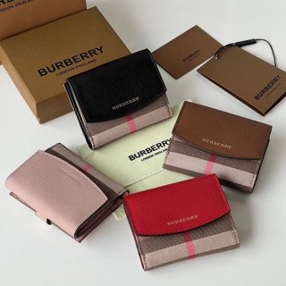 Rare Burberry Compact Check Pattern Folding Wallet Replica 4 Colors Baz13847