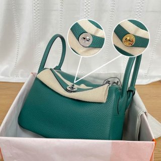 The hot topic! Hermes fake Lindy 26cm Taurillon Clemence 2-tone hardware erz38262