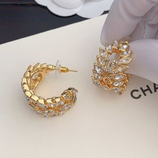 Very popular! Chanel replica earrings gold CC logo shr41558
