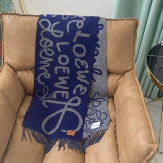 Loewe wool & cashmere logo scarf replica loz08766