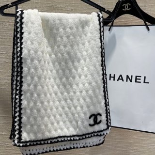Popularity rising Chanel CC logo cashmere scarf replica white sht36838
