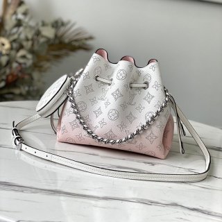 Louis Vuitton Bella Mahina Leather Replica Shoulder Bag Light Pink M57855
