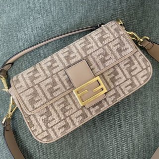 Cute Fendi Midi Replica Baguette FF Fabric Bag Fake fei17673