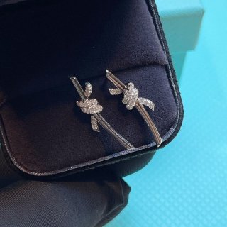 The hottest topic! Tiffany Knot earrings 18K diamond replica Tim06397