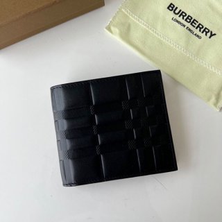 Extremely rare! Burberry replica embossed check bi-fold wallet, cowhide, popular Bal15970