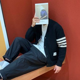 Thom Browne Replica Donegal Contrast 4-Bar Cardigan tou18712