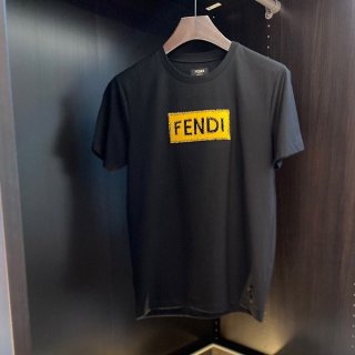 ☆Super popular☆Fendi Square Logo Black T-shirt fake fep06277