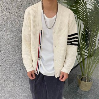 Thom Browne Replica Donegal Contrast 4-Bar Cardigan tob04917