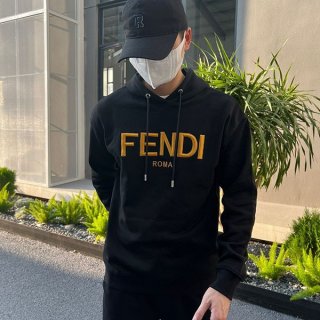 Fendi ROMA logo embroidered hoodie replica feh71955