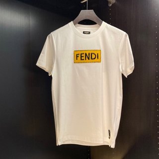 Fendi Square Logo White T-shirt Replica fev97580