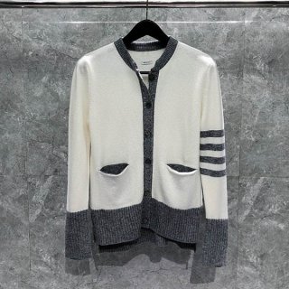 Hard to find Thom Browne copy Donegal contrast 4-bar cardigan toi62816