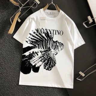 Very popular! Valentino VLTN logo cotton patchwork T-shirt fake Vum74067