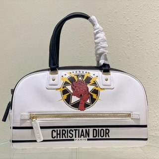 The hottest topic! Dior Vibe Bowling Bag Replica Calfskin deo17904