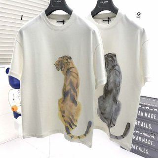 Love at first sight? Fake Jil Sander Tiger Print T-shirt Ivory 2 colors Jih95539