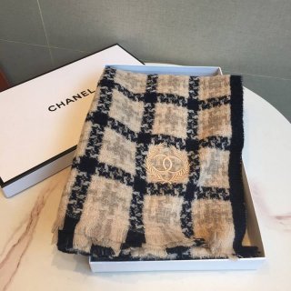 21-22AW Chanel ★ Soft and smooth fringe cashmere stole shz11332