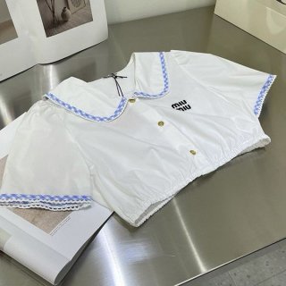 Extremely rare! Miu Miu oversized collared T-shirt replica myf26576