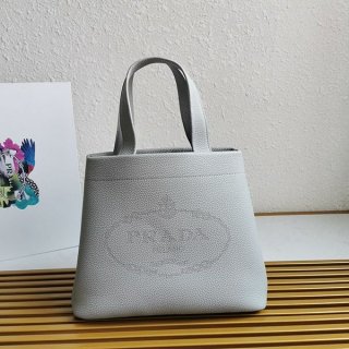 Popularity rising Prada fake medium leather logo tote bag 1BG384 puh47008