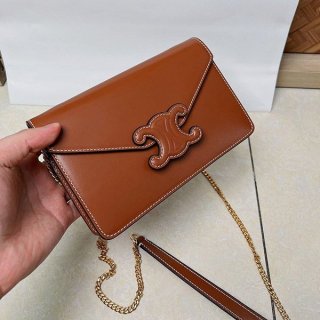 Celine Teen Cuir Triomphe Bag Replica Brown Cem46559