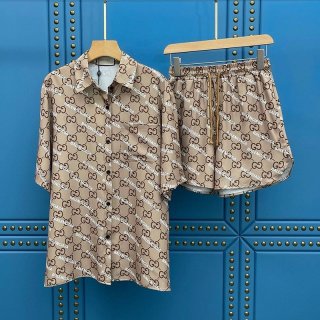 New Autumn/Winter Gucci Balenciaga Shirt Replica Top and Bottom Set gum77077
