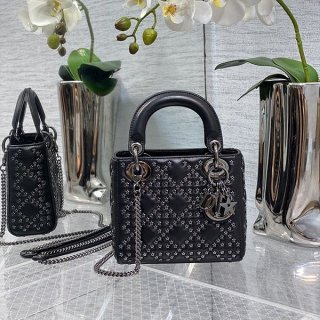Very popular! Lady Dior replica LADYD-LITE gold logo medium des32445