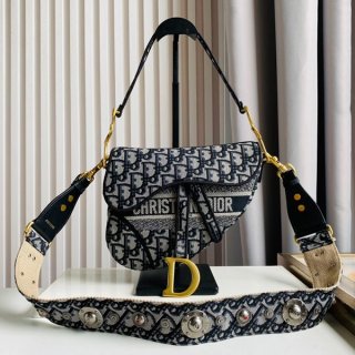 New for Spring: Dior ☆ Shoulder Bag Replica Oblique Embroidery deo37251