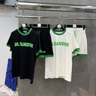 Jil Sander Cotton Logo T-Shirt Replica Top and Bottom Set 2 Colors Jig38561