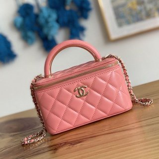 21-22AW Chanel Vanity Navy Champagne Gold Replica sha37369