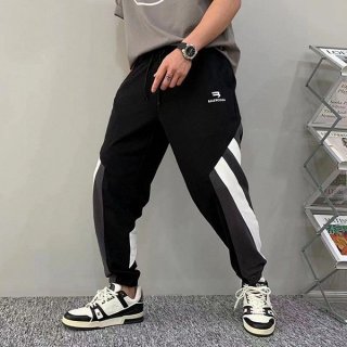 Very popular!! New color Balenciaga black cotton mid-rise baggy pants fake bah69440