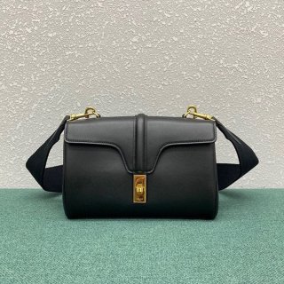 Celine Replica Teen Soft 16 Smooth Calfskin Black 196853CR438NO