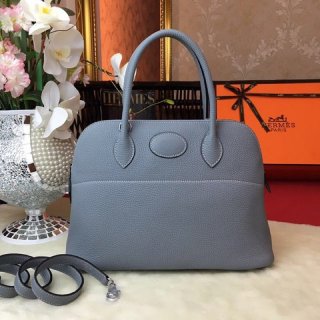 Rare color Hermes Bolide 27 Etoupe replica silver hardware ero97237