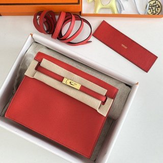 Rare color Hermes copy Kelly Dance 22cm with inner stitching and two-tone metal fittings erj88190