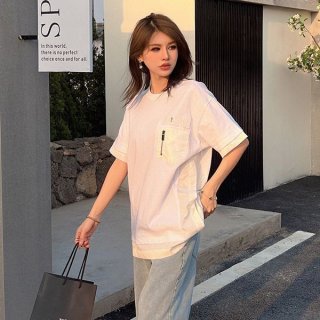 Very popular Dior x Sacai replica ★ White oversized T-shirt 213J642A0554_C080
