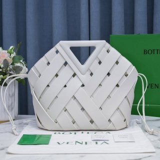 Free shipping Bottega Veneta Point Replica Top Handle Basket Medium Bag ★ White 658697V0EO19009