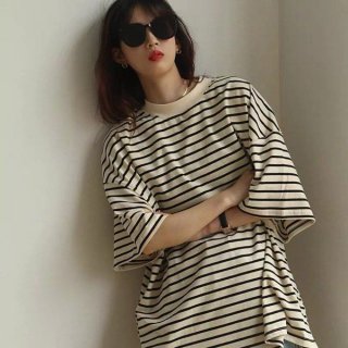 Very popular "Jil Sander fake" short-sleeved striped T-shirt with back logo Jiy97640