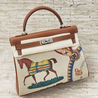 Free shipping Hermes Kelly 32 fake rare Togo Etoupe silver hardware eri00300