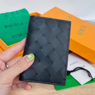 Bottega Veneta Flap Card Case Replica Black 592619VCPQ48803