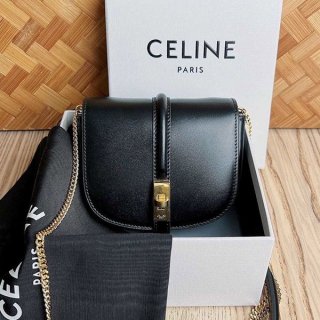 Very popular: Replica Celine 16 Chain Wallet Black 10G453CQ738NO