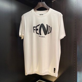 Eye-catching color Fendi T-shirt short sleeve crew neck T-shirt fake fes24621