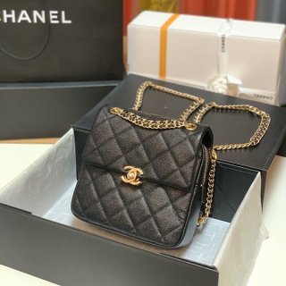 ★Japan!! Popular! Fake Chanel Backpack CC Mark Black Backpack AS3108B0762894305