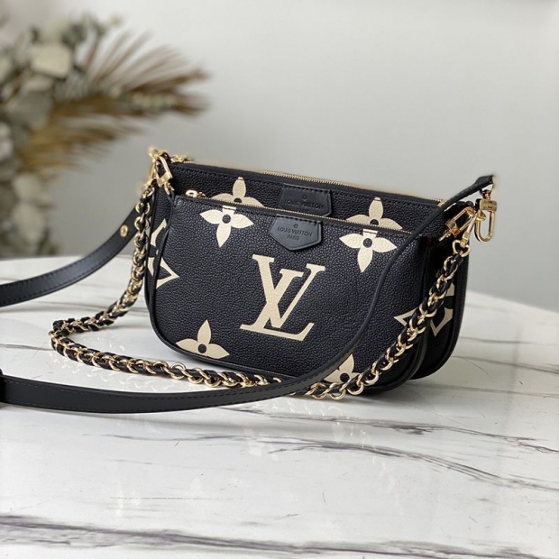 Louis Vuitton Multi Pochette Accessoires Replica ★ Bicolor Monogram Empreinte Leather Shoulder Bag M45777