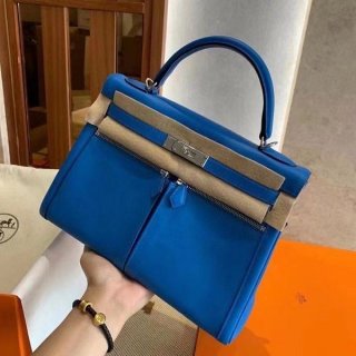 Very popular! Hermes Kelly replica 32cm, inner-stitched Togo, silver hardware erg23146