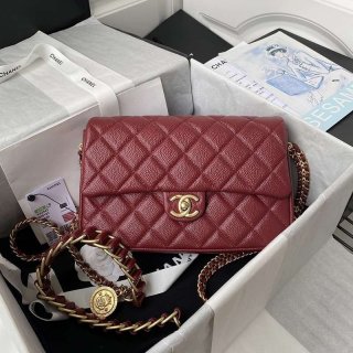Classic Chanel Chain Shoulder Bag Fake Caviar Skin shx21622