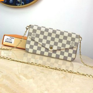 [Louis Vuitton Shoulder Bag Replica] Damier Pochette Felicie Chain Wallet M63106
